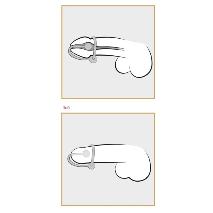 Inel penis cu bila metalica Penis Plug "Thrilling Sperm Stopper" Argintiu##