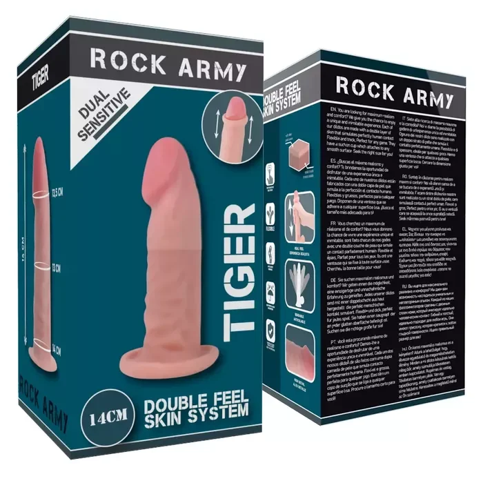 Dildo Realistic ROCKARMY "Dual Density Tiger" 14 cm - Natural##