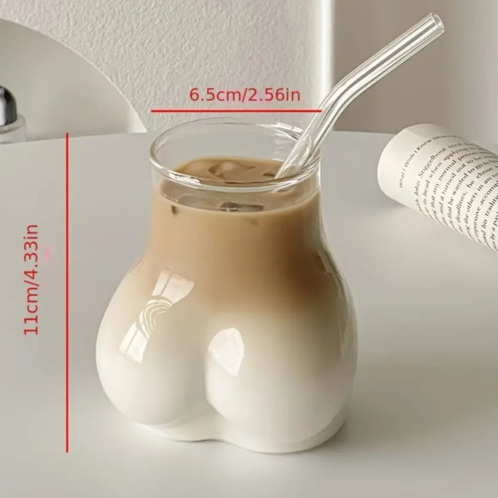 Pahar Kinky Pleasure "Sexy Booty Drinking Glass" 450ml - culoare si material