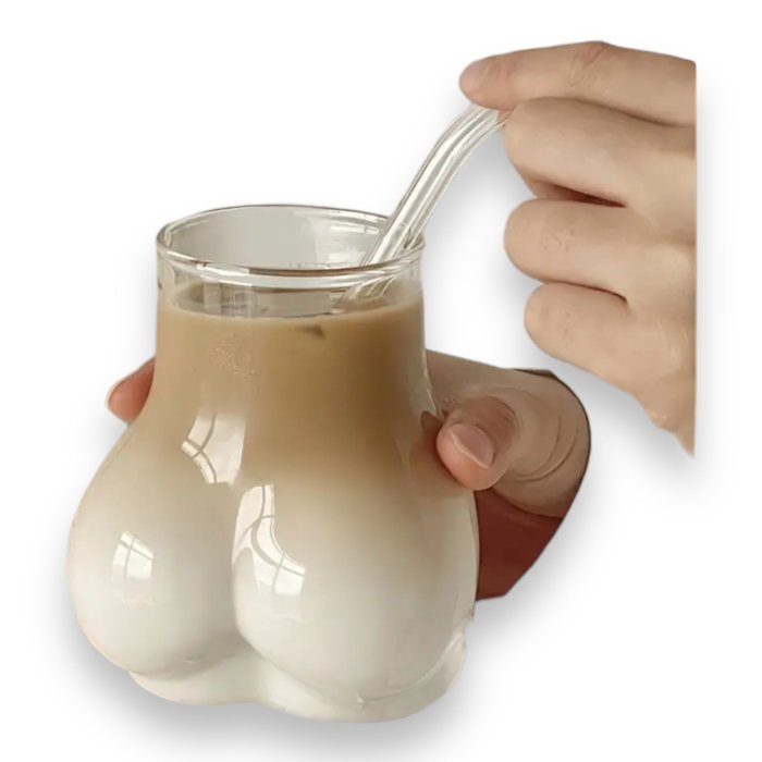 Pahar Kinky Pleasure "Sexy Booty Drinking Glass" 450ml - dimensiuni complete