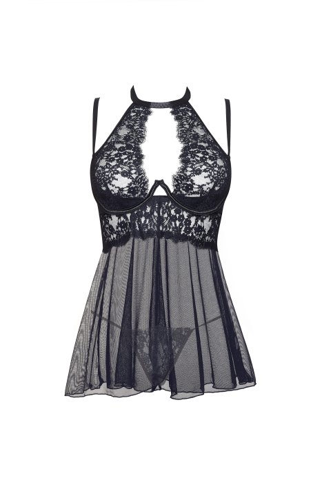BabyDoll Beauty Night Mariana Chemise - Negru