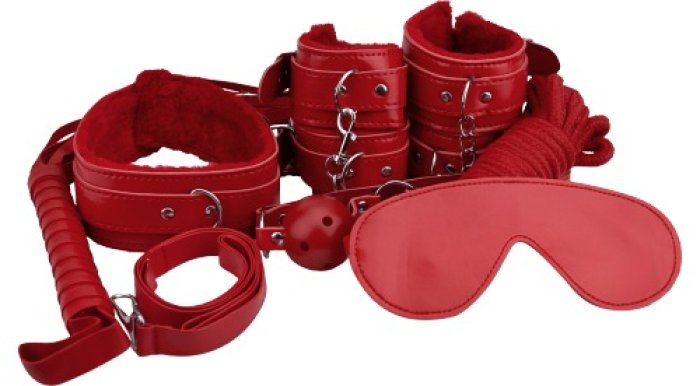 Set Bondage Loving Joy "Beginner’s" 8 piese - Rosu