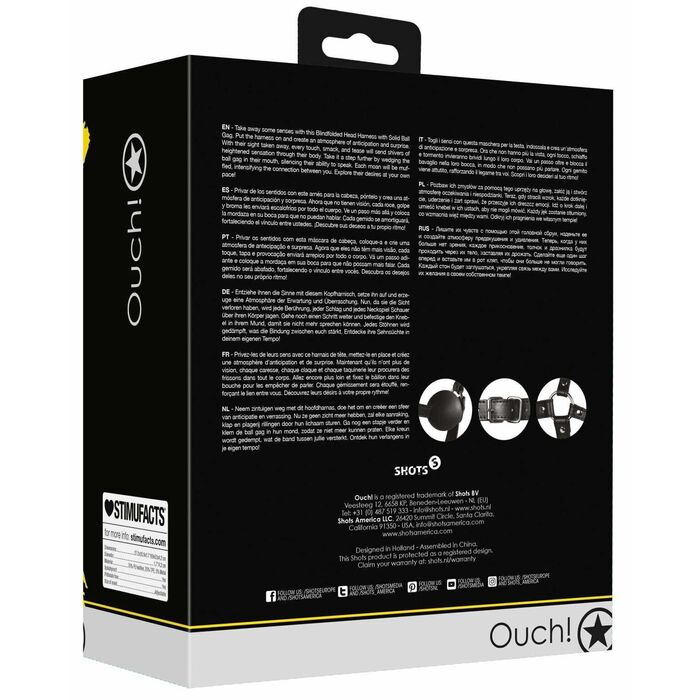 Masca Unisex Ouch "Blindfolded Head" - Negru##
