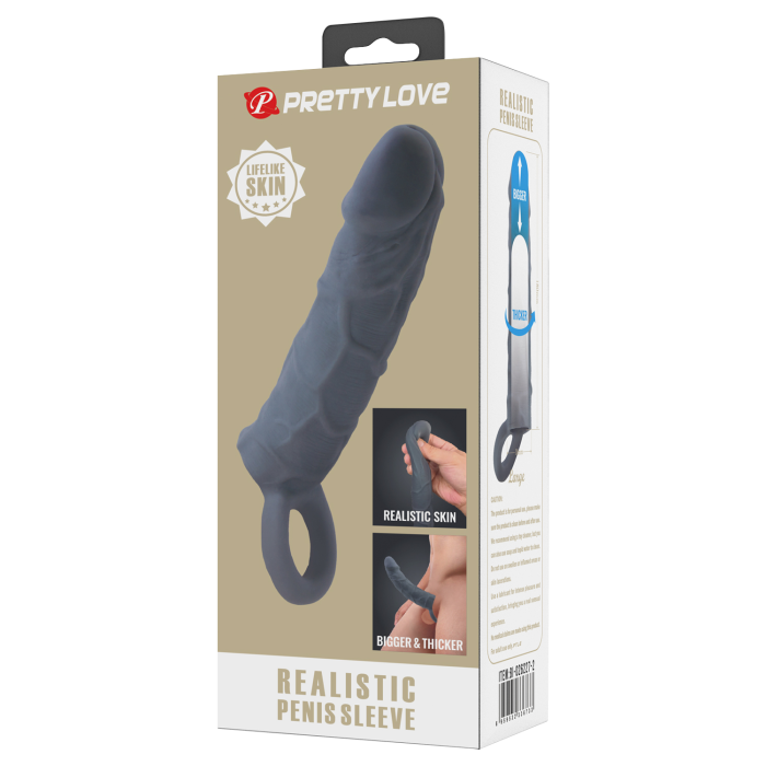 Manson realist pentru penis, Pretty Love, gri inchis#
