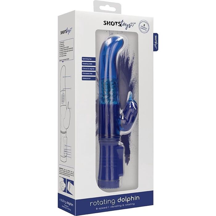 Vibrator Shots Toys »Delfin« 23 cm - Albastru