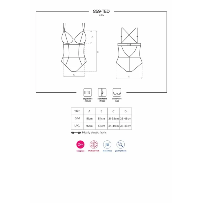 Body erotic Obsessive, Spider, Negru#