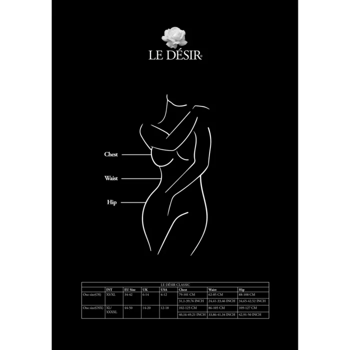 Colanti fara crotch, Le Desir, Negru, S-L# - vedere spate