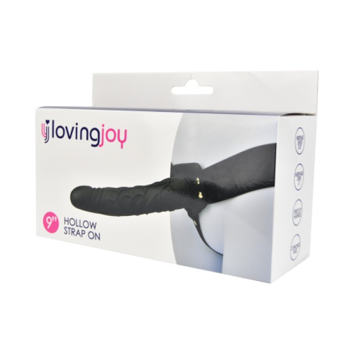 Hollow Strapon, Loving Joy, Negru, 23 cm#
