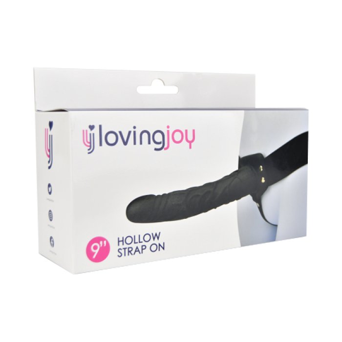 Hollow Strapon, Loving Joy, Negru, 23 cm#