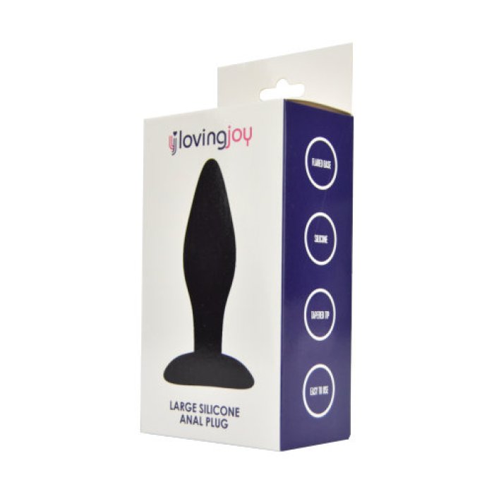 Dop anal din silicon Loving Joy, Negru, Large#