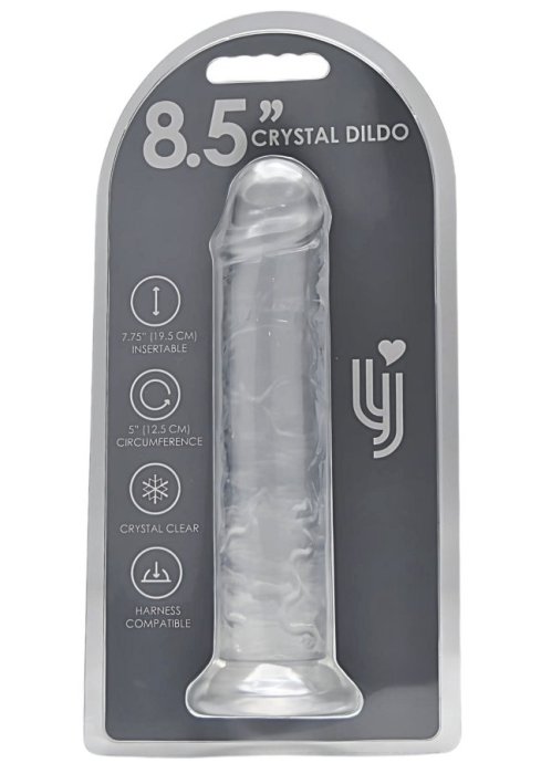 Dildo Transparent, Loving Joy, cu ventuza Suction Cup, 22 cm