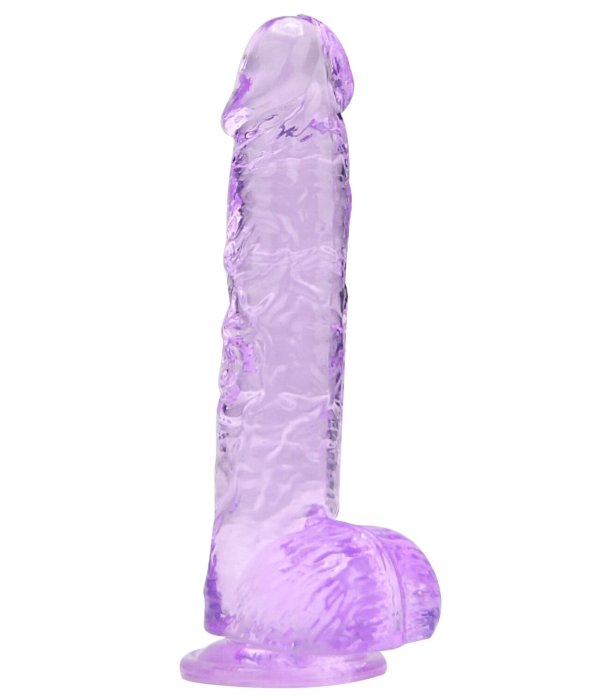 Dildo Loving Joy, cu testicule, violet, 16,5 cm