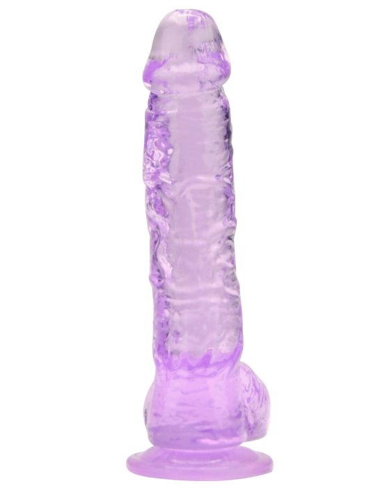 Dildo Loving Joy, cu testicule, violet, 16,5 cm