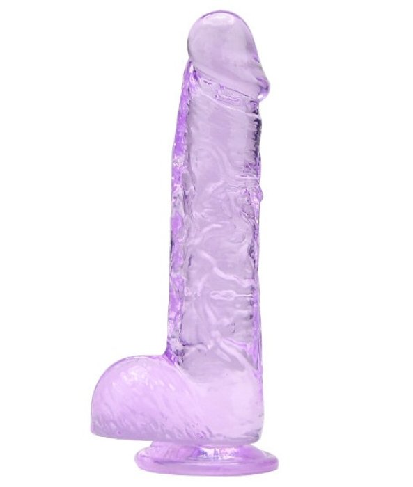 Dildo Loving Joy, cu testicule, violet, 16,5 cm