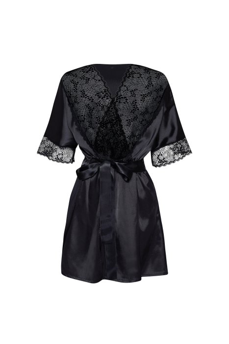 Set Neglije Satin si Tanga Delight Beauty Night - Negru