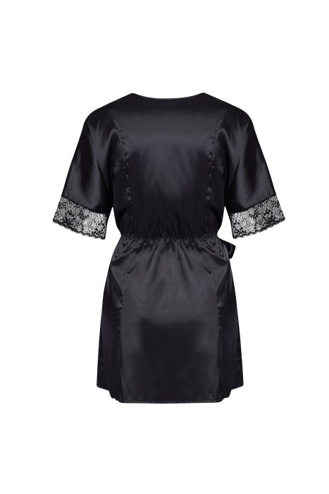 Set Neglije Satin si Tanga Delight Beauty Night - Negru