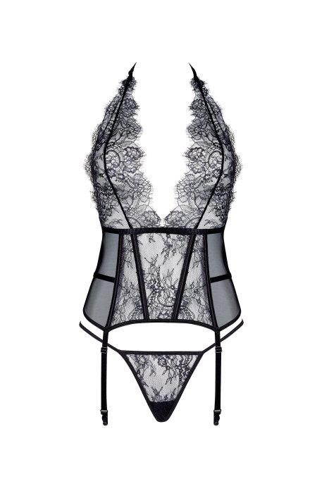 Set Corset si Bikini Estera Beauty Night -  Negru - dimensiuni complete