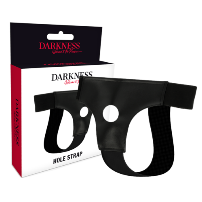Chilot Strapon, Darkness, Hole Strap, piele eco, negru, S-L