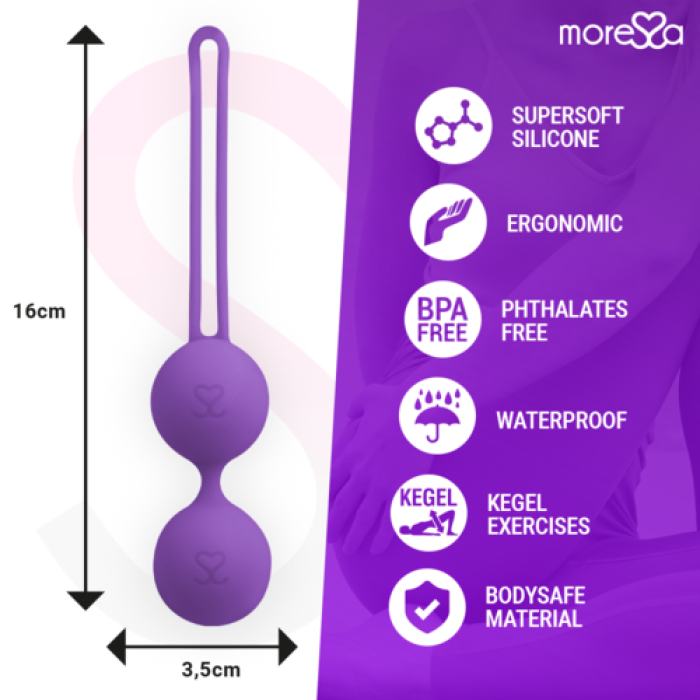 Bilele chinezesti Kegel, Moressa, OSIAN, silicon, violet - dimensiuni complete