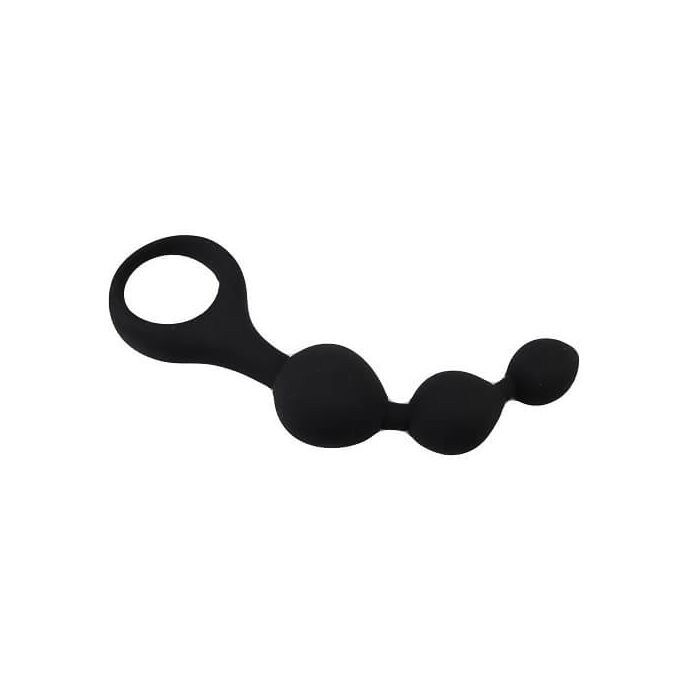 Triple Ripple Anal Beads, Loving Joy, Negru#