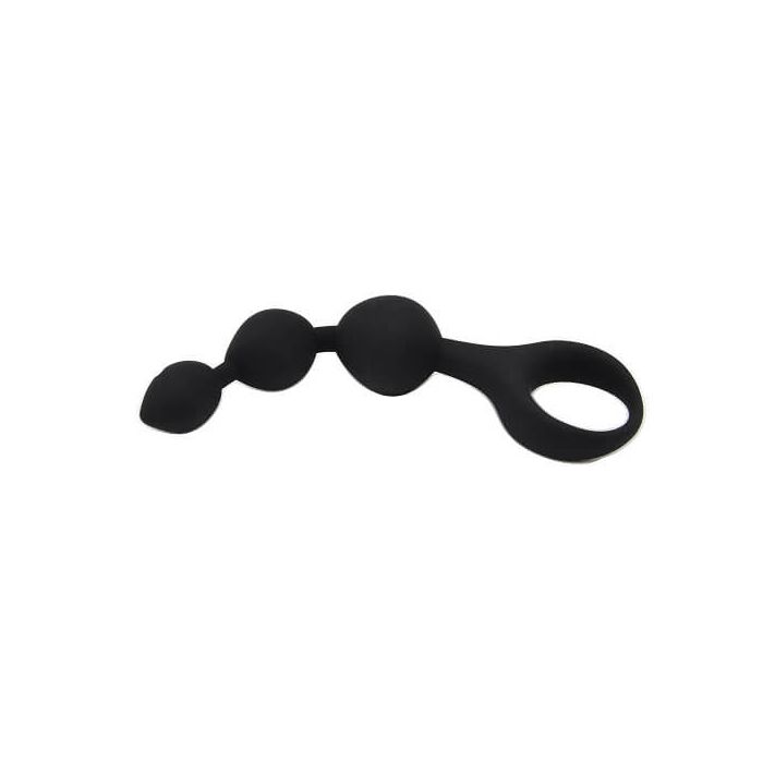 Triple Ripple Anal Beads, Loving Joy, Negru#
