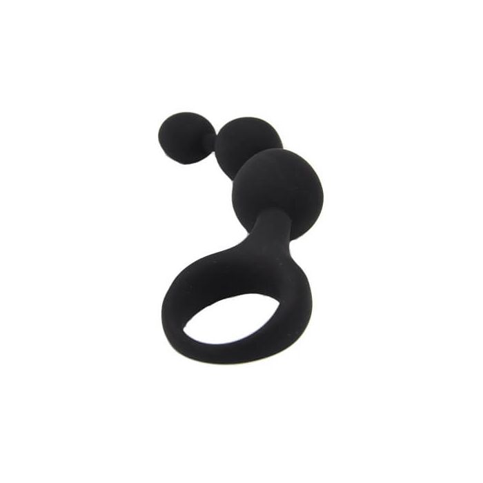 Triple Ripple Anal Beads, Loving Joy, Negru#