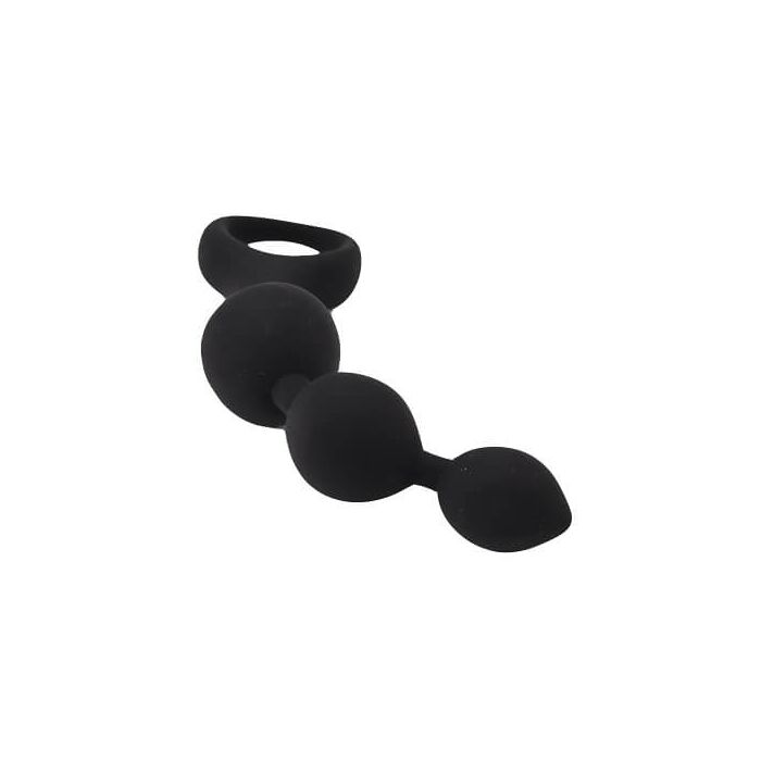 Triple Ripple Anal Beads, Loving Joy, Negru#