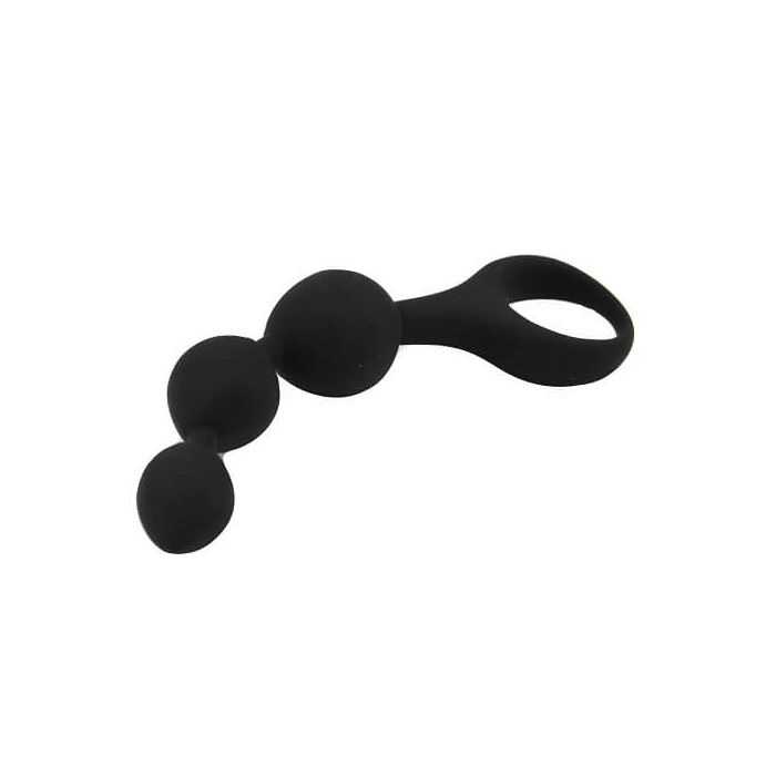Triple Ripple Anal Beads, Loving Joy, Negru#
