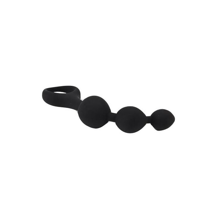 Triple Ripple Anal Beads, Loving Joy, Negru#