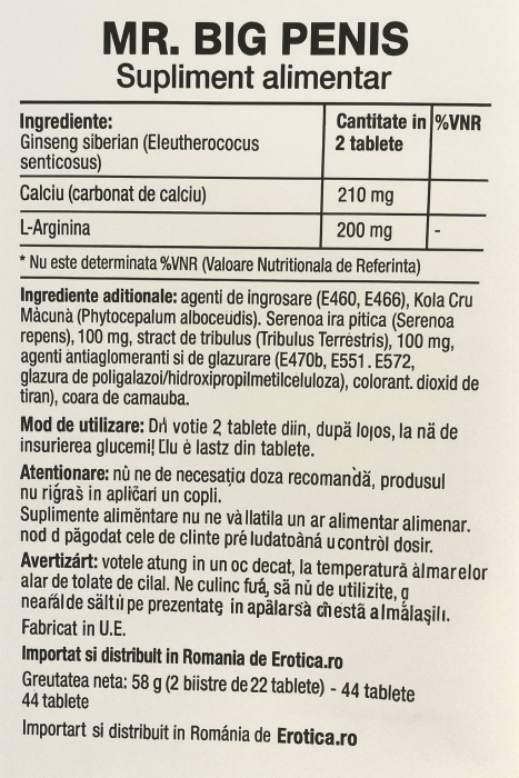 Capsule pentru marirea penisului, Mr.Big Enhancement, 22 buc#