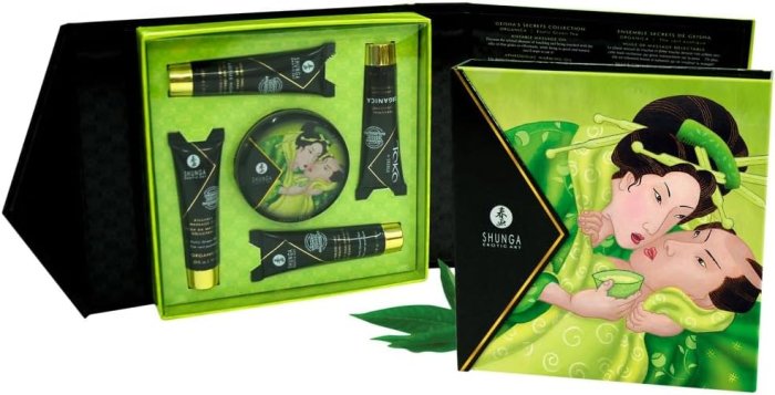 Set Shunga Geisha's Organica Secrets, Exotic Green Tea - dimensiuni complete