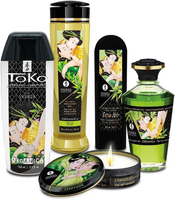 Shunga - Edo Garden Kit Organica Collection - Kit masaj erotic pentru cupluri#
