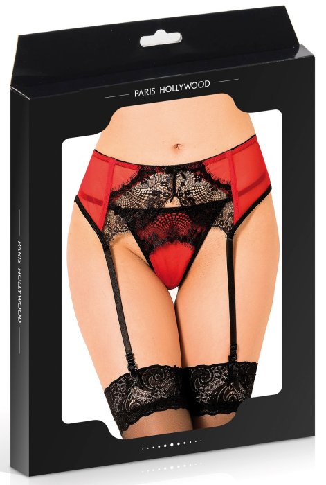 Set Portjartiera si Bikini Paris Hollywood - Rosu