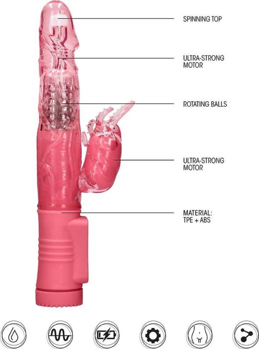 Vibrator Shots Toys »Rotating Beetle« 23 cm - Roz#
