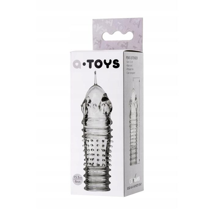 Prelungitor Penis cu tepi A-Toys, Baldi, silicon, 15.3 cm#