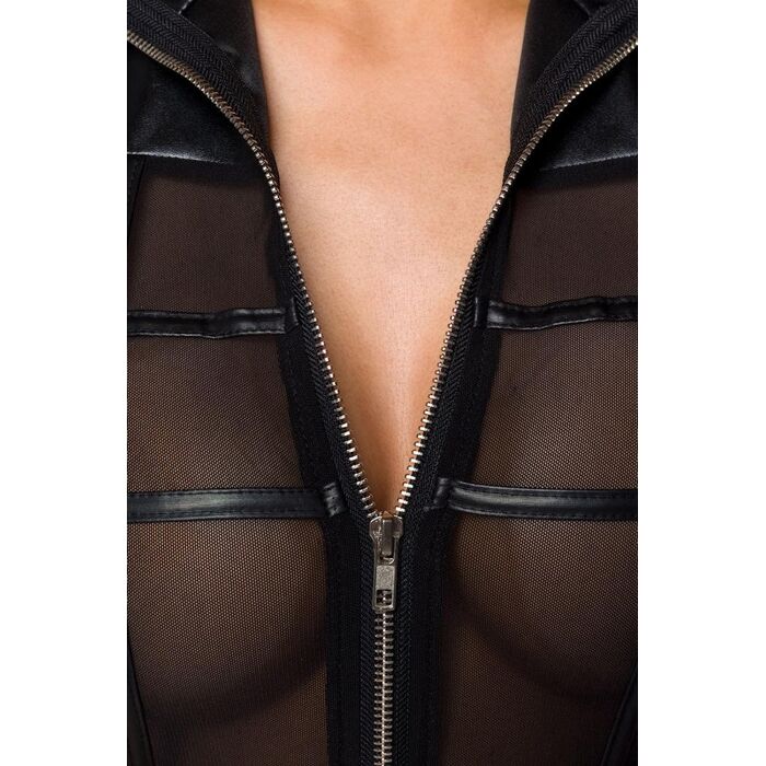 Jacheta si Fusta din Plasa Transparenta Wetlook Saresia - Negru