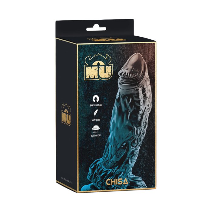 ​Dildo XXL Chisa, Monster Doombringer, Negru, [ 17.5 cm x 5.5 cm ] - detaliu finisaj