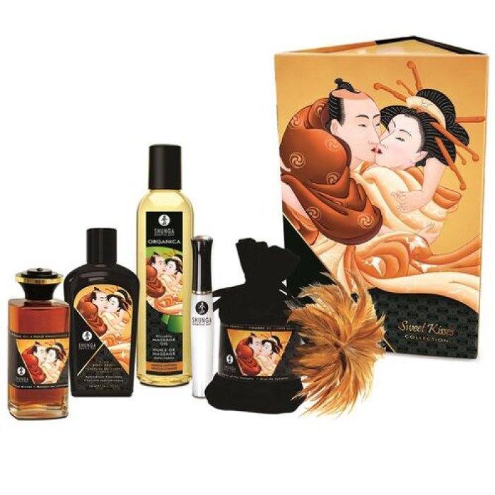 Shunga - Sweet Kisses Collection, Kit masaj erotic pentru cupluri