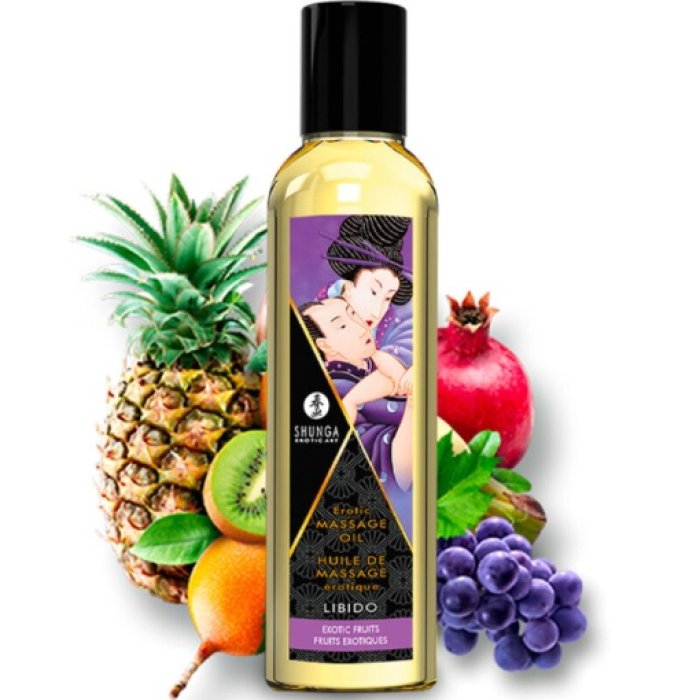 Shunga - Fruity Kisses Collection,  Kit masaj erotic pentru cupluri#