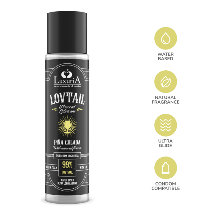 Lubrifiant, pe baza de apa, Luxuria Lovtail, cu aroma de Pina Colada, 60 ml