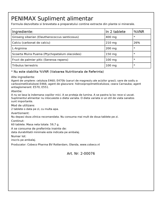 Penimax, pentru marirea penisului, 60 Capsule#