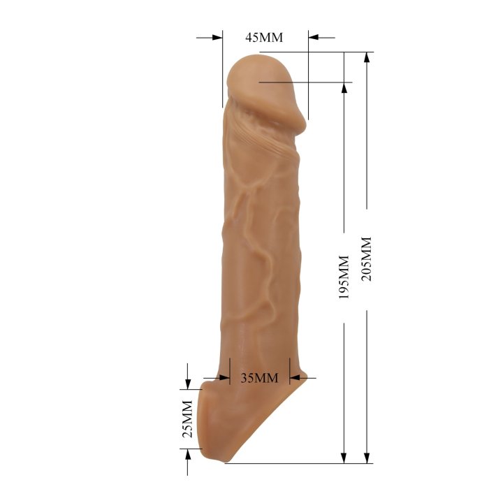 Manson de marire penis Pretty Love, tan, [20 cm x 4 cm] - culoare si material