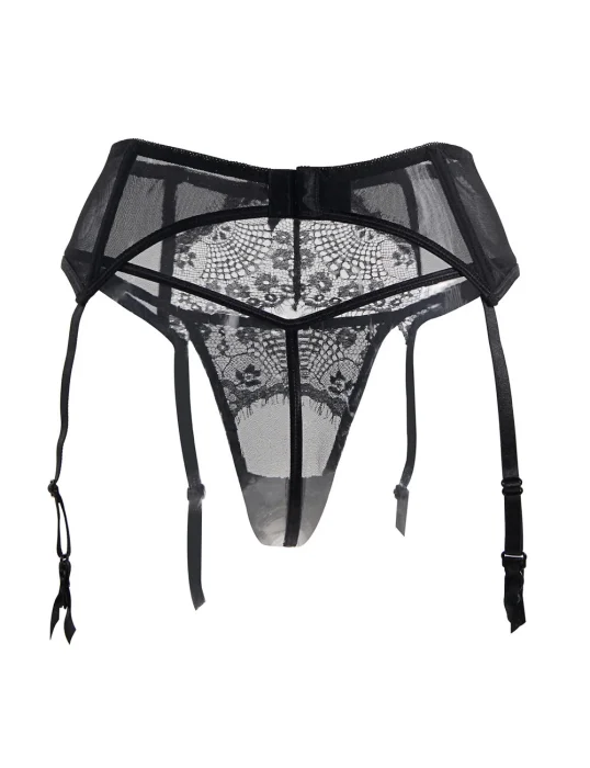 Set Portjartiera si Bikini Paris Hollywood - Negru