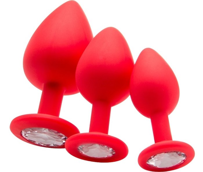 Butt Plug OUCH, Extra Large Diamond, Rosu#