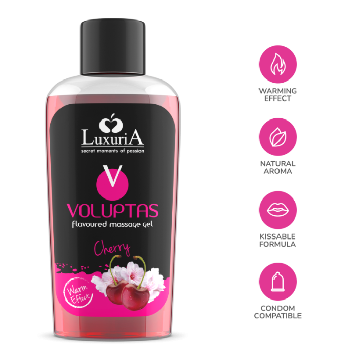 Gel de masaj stimulant rafinat și delicios​ Luxuria, Voluptas Cherry, 100 ml