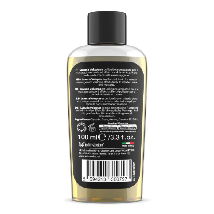 Gel pentru masaj comestibil cu efect de incalzire, Luxuria, Voluptas Vanilla, aroma vanilie, 100 ml#