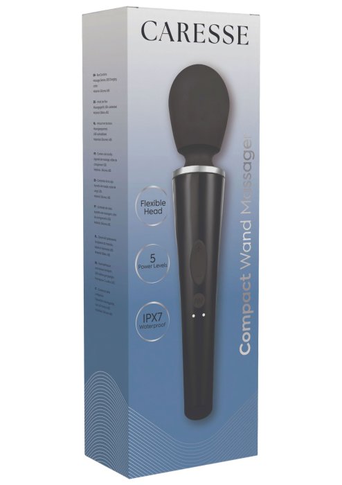 Aparat de masaj CARESSE Compact Wand, Negru