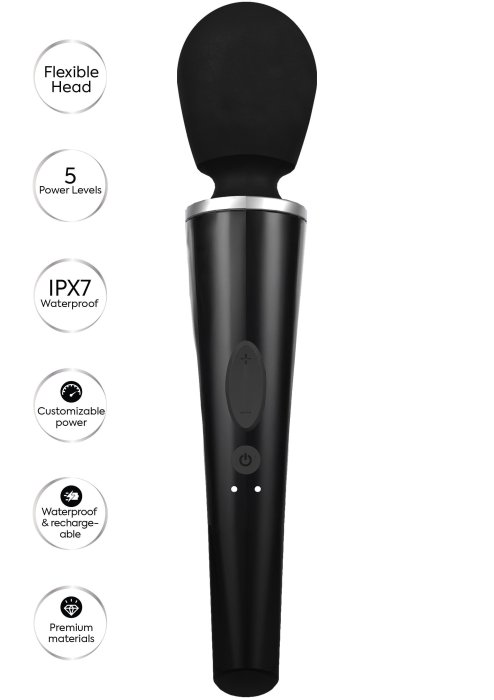 Aparat de masaj CARESSE Compact Wand, Negru