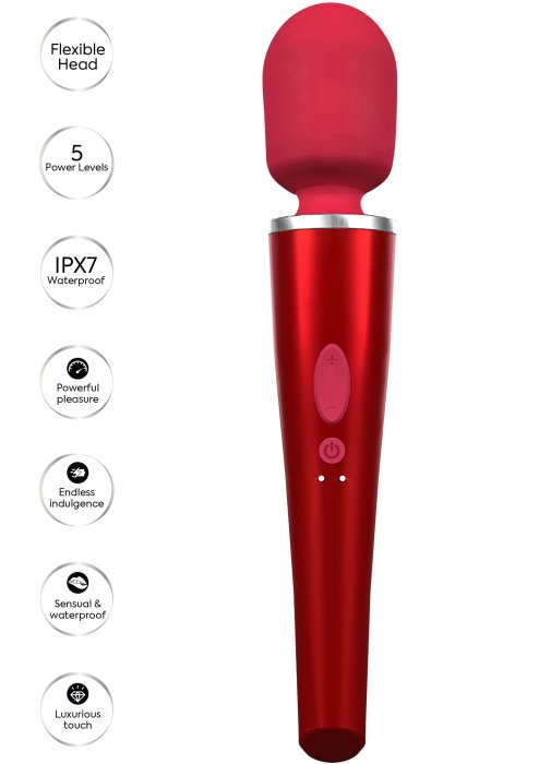 Aparat de masaj CARESSE Pro Wand, Rosu