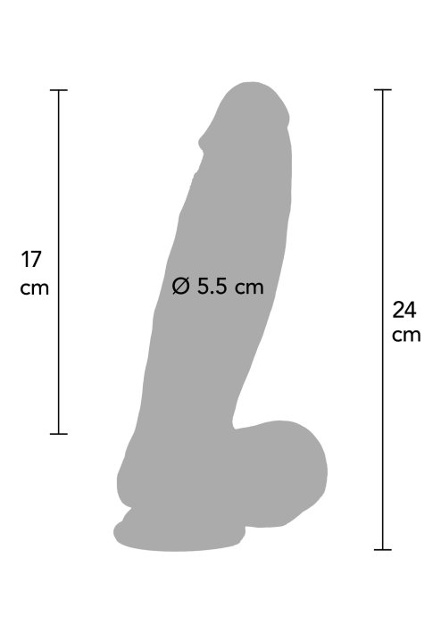Ultra Realistic Dildo Silicon Hidden Desire, Dual Density, Inferno, 24 cm